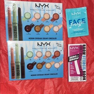 NWT 4pc NYX concealer primer eyebrow stencil makeup bundle